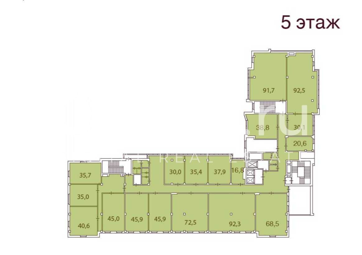 Планировка офиса 1126 м², 5 этаж, БЦ «Сенатор на Бол. В.О. пр-те 80Р»